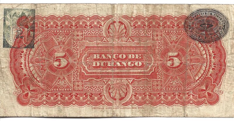5 PESOS DE DURANGO (1913)