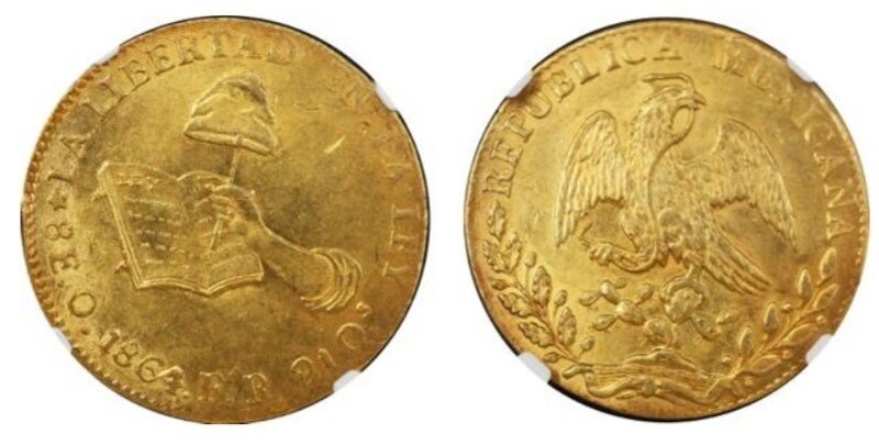 8 ESCUDOS OAXACA (1864)
