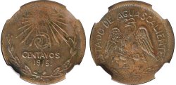 5 CENTAVOS AGUASCALIENTES (1915)