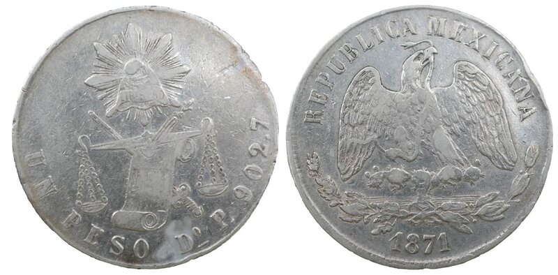 1 PESO DURANGO (1871)