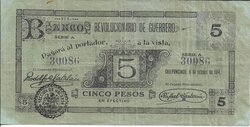 5 PESOS BANCO REVOLUCIONARIO DE GUERRERO (1914)