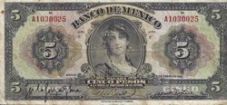 5 PESOS BANCO DE MEXICO (1933)
