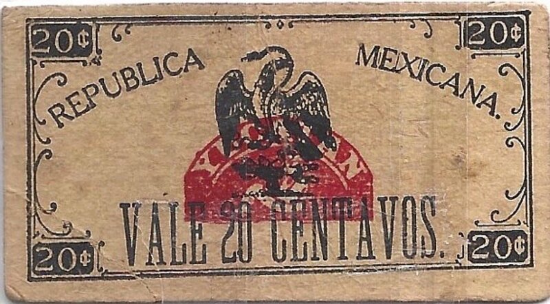20 CENTAVOS GOBIERNO CONSTITUCIONALISTA DE YUCATAN