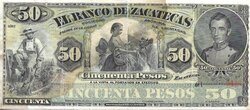 50 PESOS BANCO DE ZACATECAS