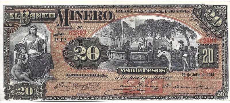 20 PESOS DEL BANCO MINERO
