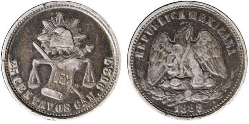 25 CENTAVOS CULIACAN (1888)