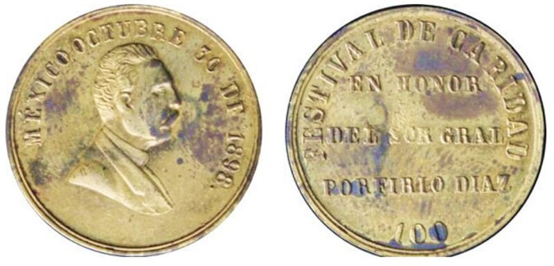 MEDALLA PORFIRIO DIAZ FESTIVAL DE CARIDAD (1898)
