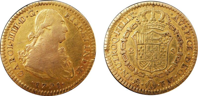 2 ESCUDOS CARLOS IV (1791)