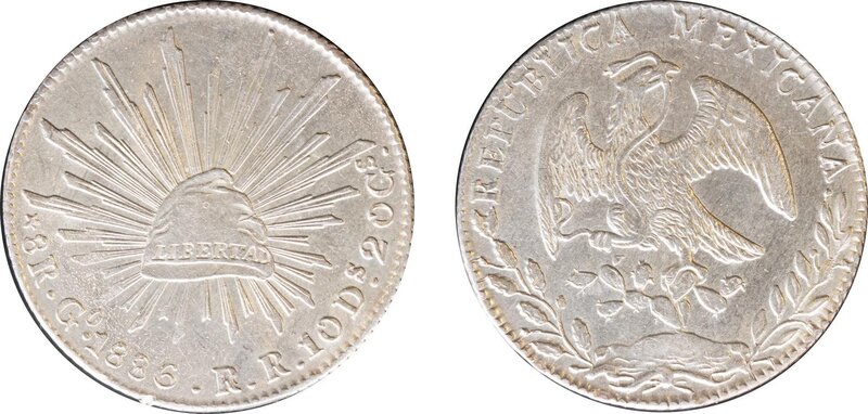 8 REALES DE GUANAJUATO (1886/76)