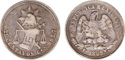 25 CENTAVOS GUADALAJARA (1889)