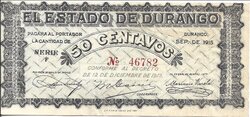 50 CENTAVOS ESTADO DE DURANGO (1915)
