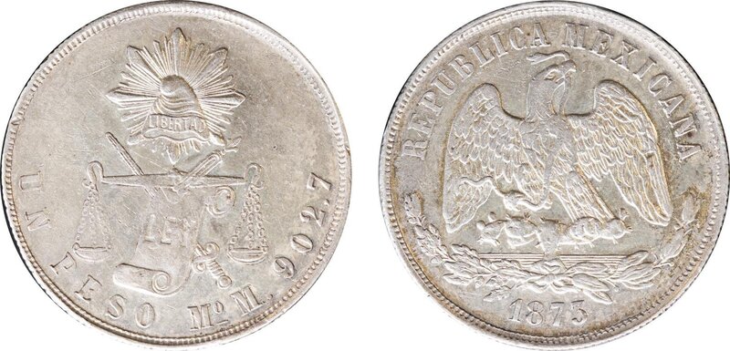 1 PESO. MEXICO (1873)