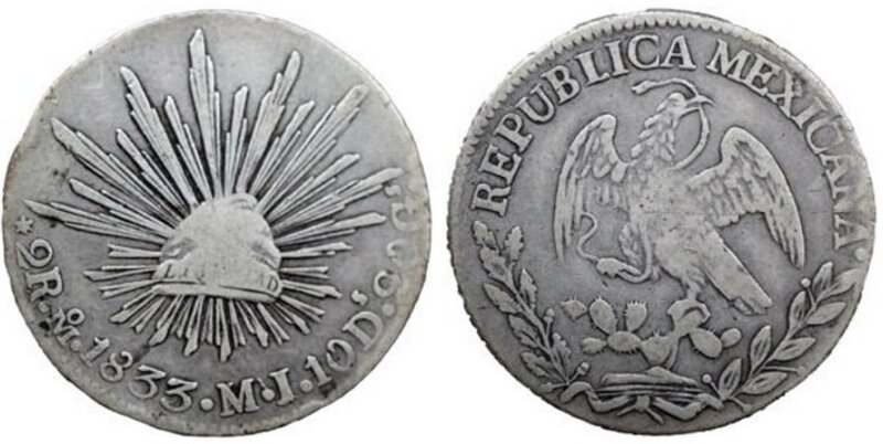 2 REALES DE MEXICO (1833/2)