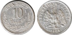 10 CENTAVOS HERMOSILLO (1881)