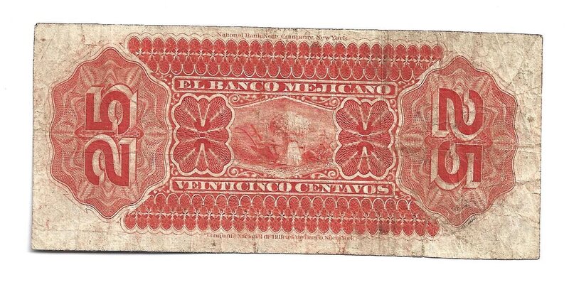 25 CENTAVOS DEL BANCO MEJICANO (1878)