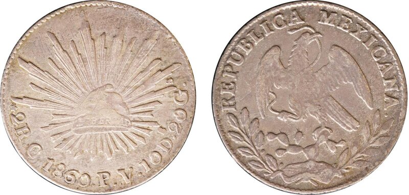 2 REALES DE CULIACAN (1860/59)