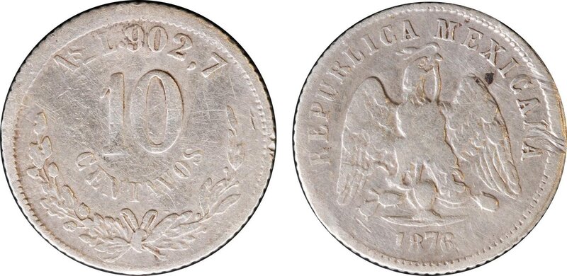 10 CENTAVOS ALAMOS (1876)