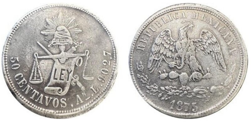 50 CENTAVOS ALAMOS (1875)
