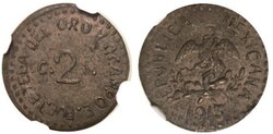 2 CENTAVOS TETELA DEL ORO Y OCAMPO (1915)
