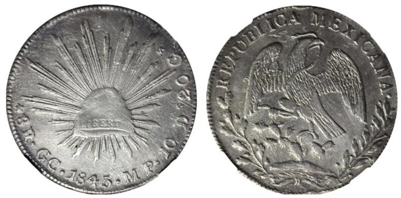 8 REALES DE GUADALUPE Y CALVO (1845)