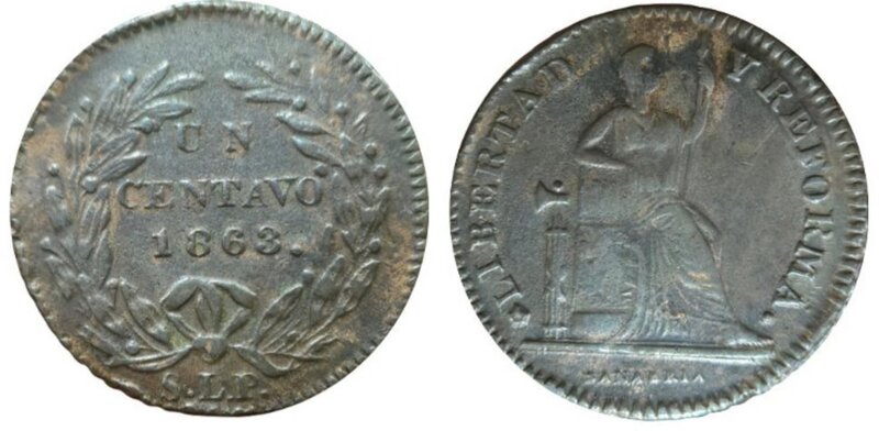 1 CENTAVO SAN LUIS POTOSI (1863)
