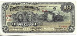 10 PESOS BANCO DE COAHUILA (1914)