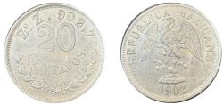 20 CENTAVOS ZACATECAS (1902)