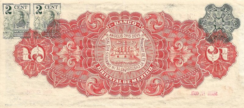 5 PESOS BANCO ORIENTAL DE MEXICO (1914)