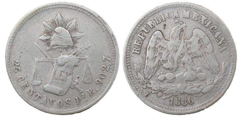 25 CENTAVOS SAN LUIS POTOSI (1886)