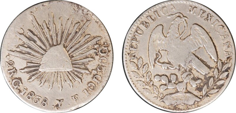 2 REALES DE GUANAJUATO (1868/57)