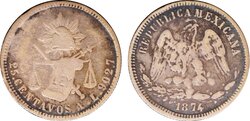 25 CENTAVOS ALAMOS (1874)