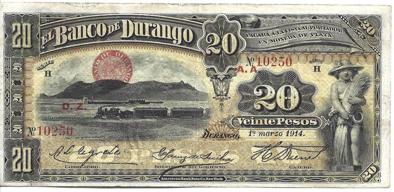 20 PESOS DE DURANGO (1914)